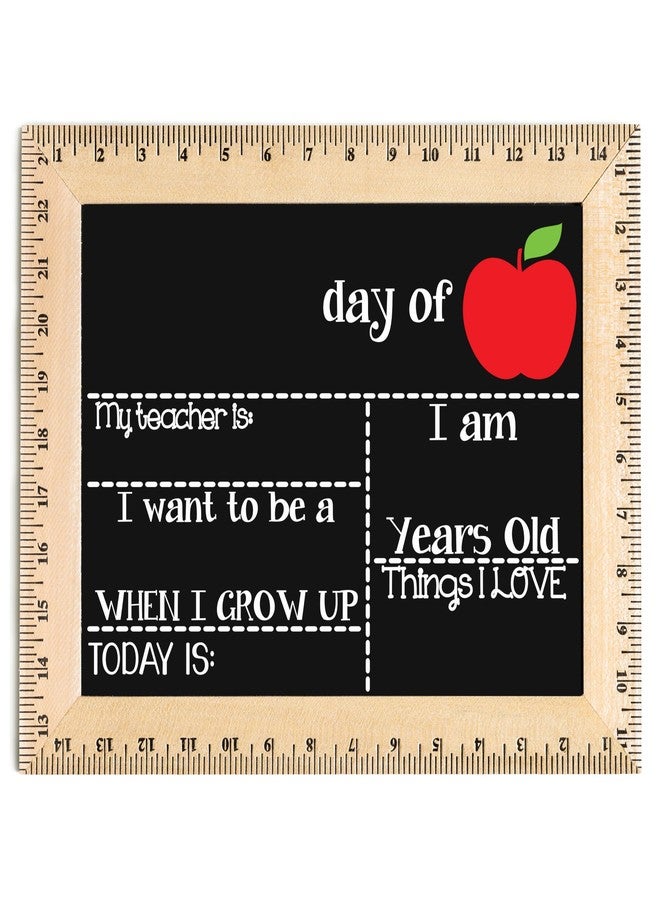 BloomOwl Bloom Owl First Day of School Chalkboard Sign - 11.5"x15" Reusable Back to School Photo Prop with Wooden Ruler Frame for Preschool, Kindergarten, and Beyond - Image 1